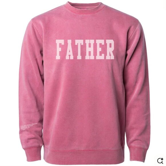 Call Her Daddy “Father” Crewneck Pullover Sweatshirt Vintage Wash Mauve Small - Picture 3 of 8